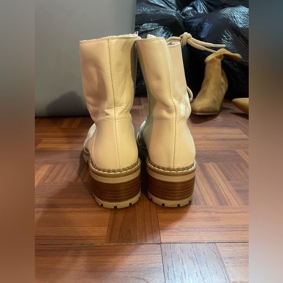 Cream combat boots - Picture 3 of 4